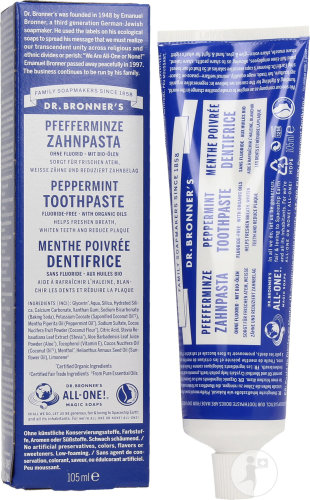 Dr Bronner's Dentifrice Menthe Poivrée Tube 105ml