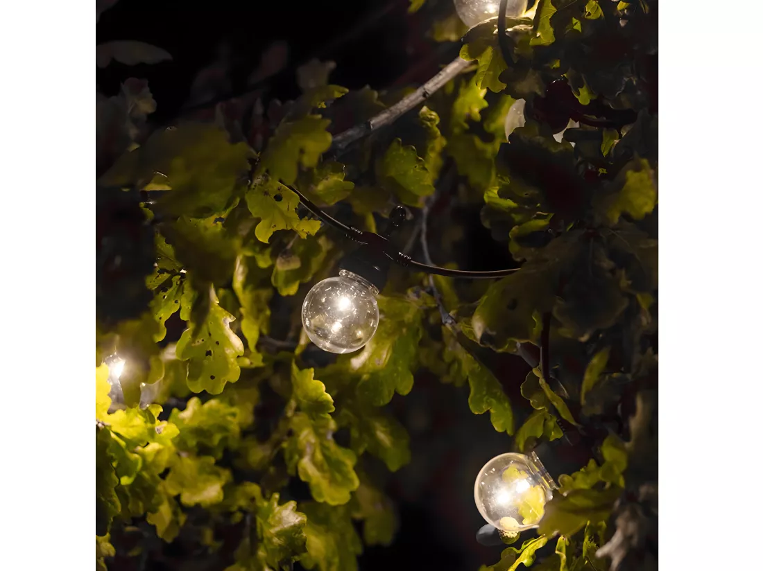 Lot de 2 guirlandes solaires 10 globes PARTY CLEAR SOLAR Blanc Plastique 5.9M