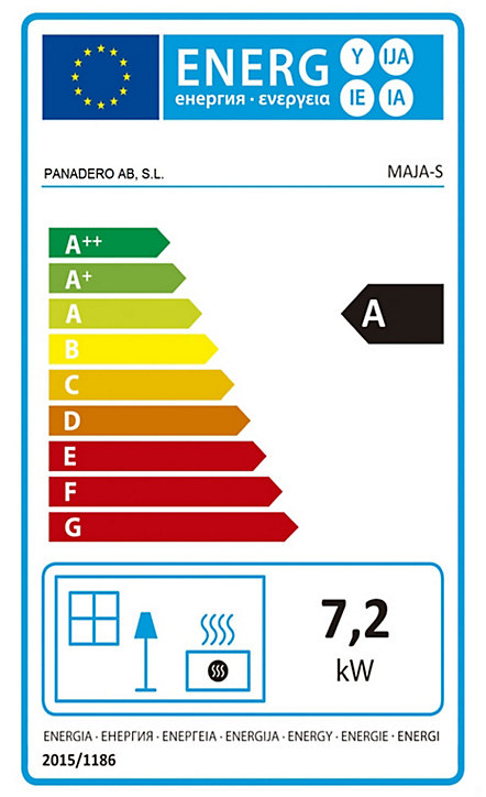 Poêle à bois en acier Panadero Maja-S 7.2kW 95m²