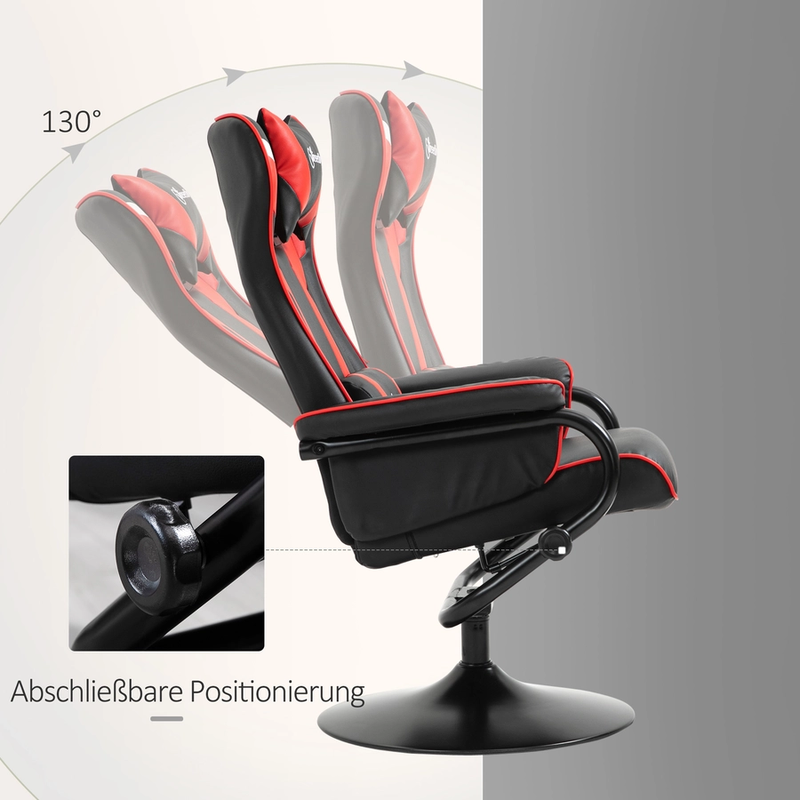 HOMCOM Relaxsessel mit Hocker schwarz, rot