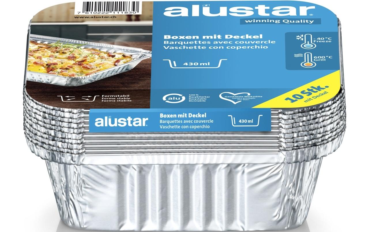 Grillschale mit Deckel 14.6 x 12.1 x 4 cm, 10 StückBoxen aus Aluminium mit Deckel
