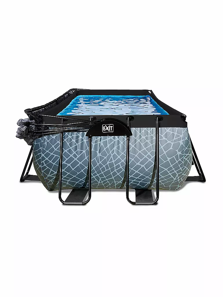 EXIT TOYS Stone Pool 540x250x100cm mit Abdeckung und Sandfilter- und Wärmepumpe keine Farbe