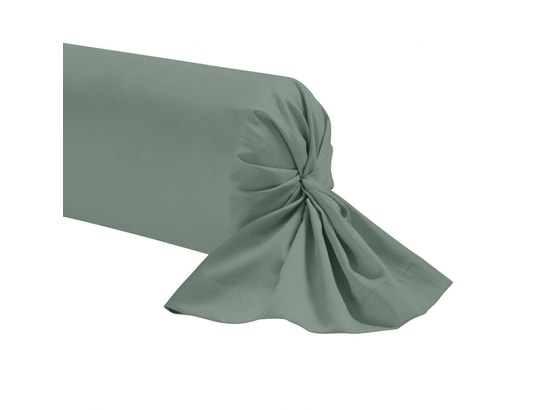 TERRE DE NUIT - Taie d'oreiller Taie de traversin vert de gris 100% coton 160 cm