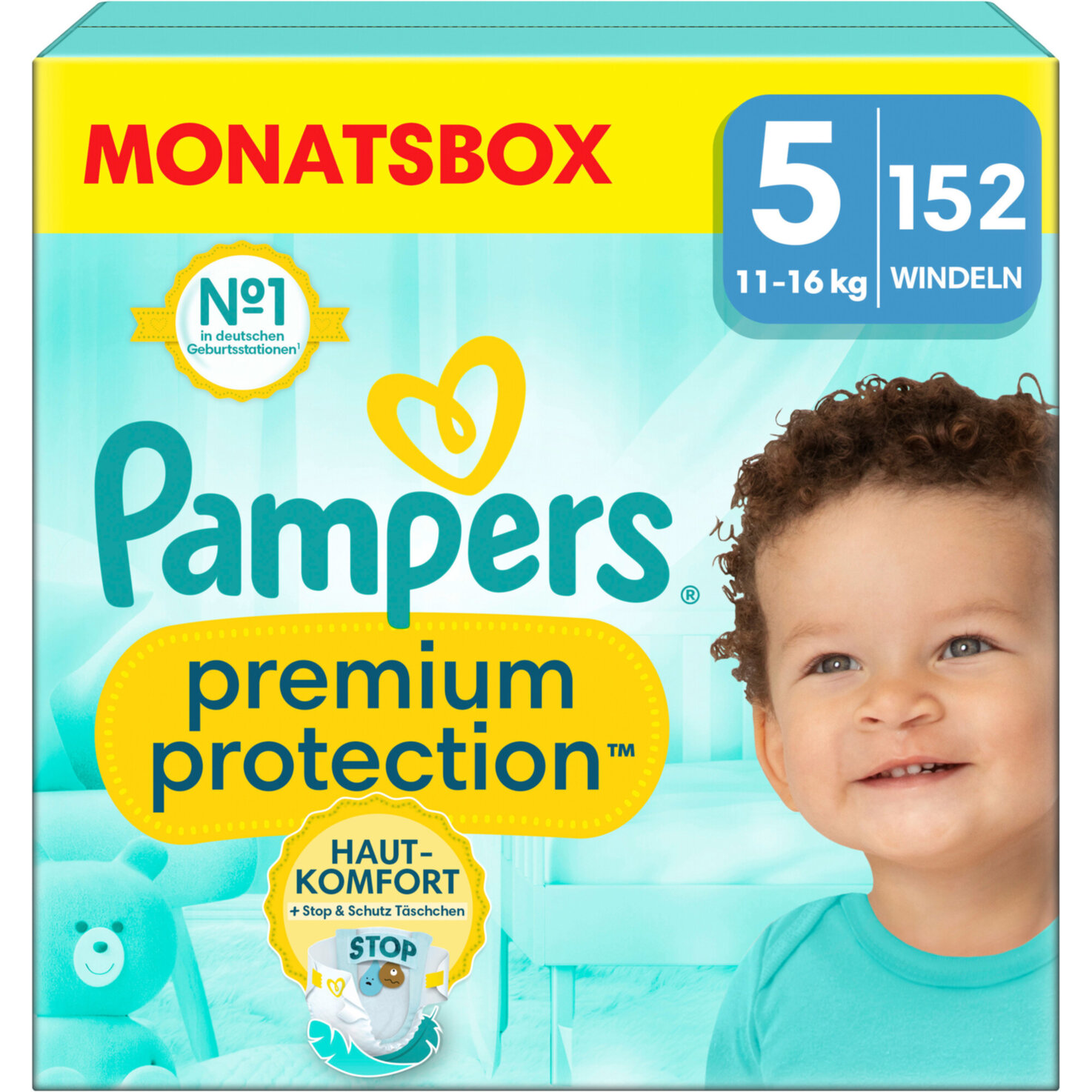 Pampers Premium Protection Grösse 5, 11-16kg, 152 Stück