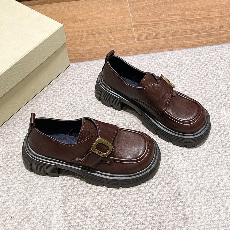 Gordong - Monk Strap Platform Loafers met Chunky Heel