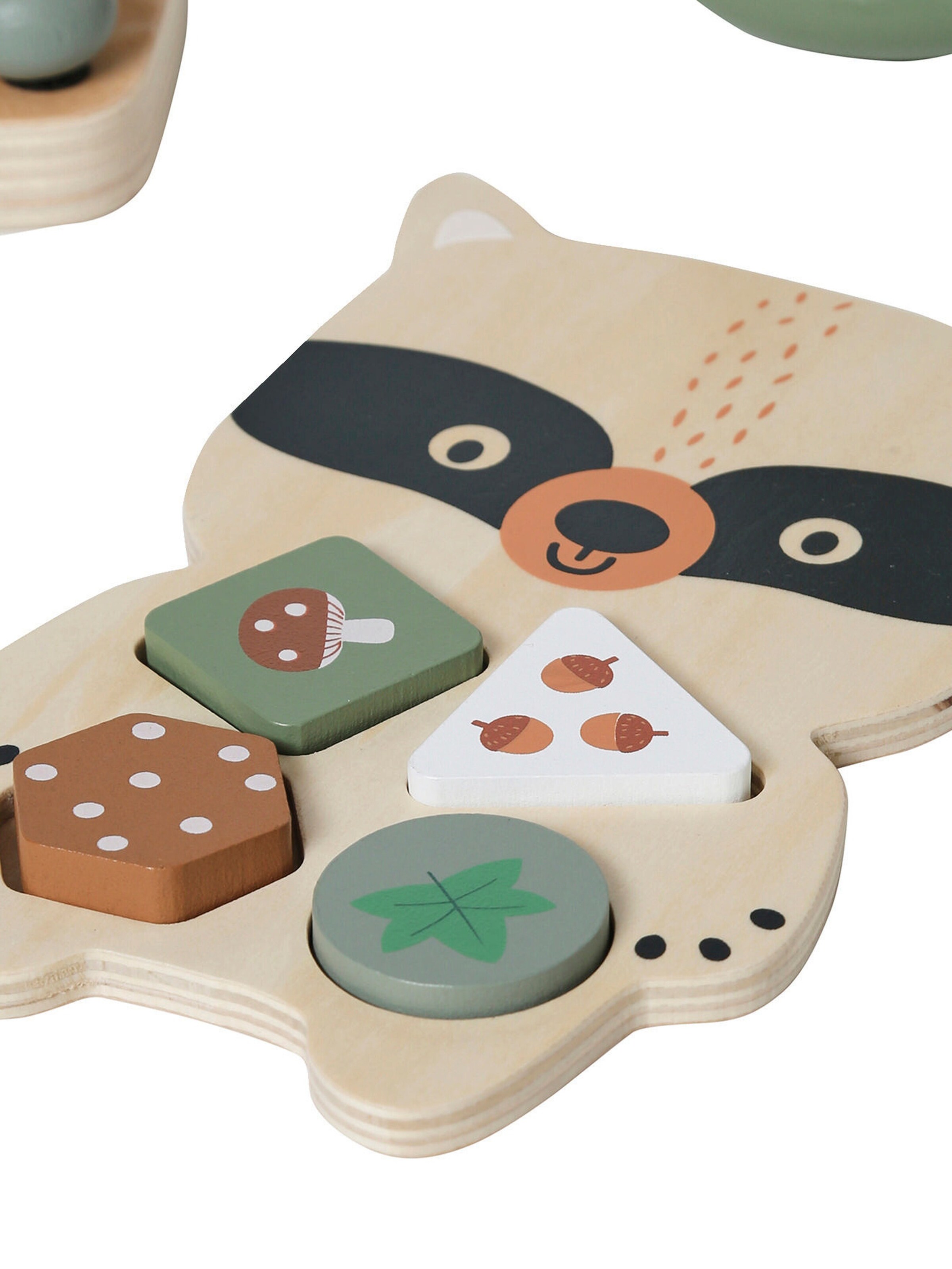 Vertbaudet Baby Lernspielzeug-Set GRÜNER WALD Holz FSC® mehrfarbig/waschbär