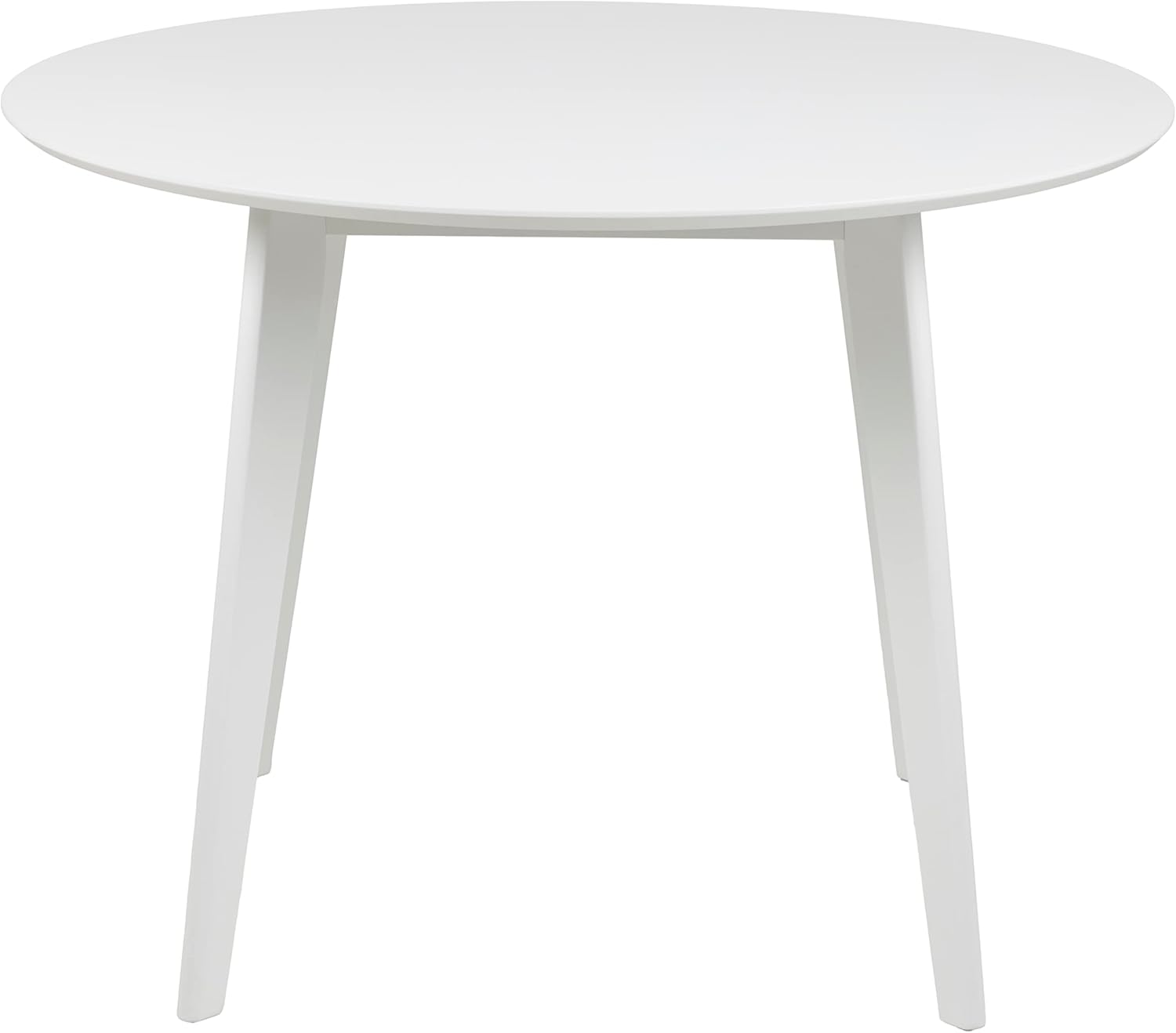 AC Design Furniture Roxanne Esstisch für 4 Personen in Weiß, Ø: 105 x H: 76 cm, Küchentisch mit Weißer Lackierung, Moderner Retro Stil für das Esszimmer, Esstisch Rund