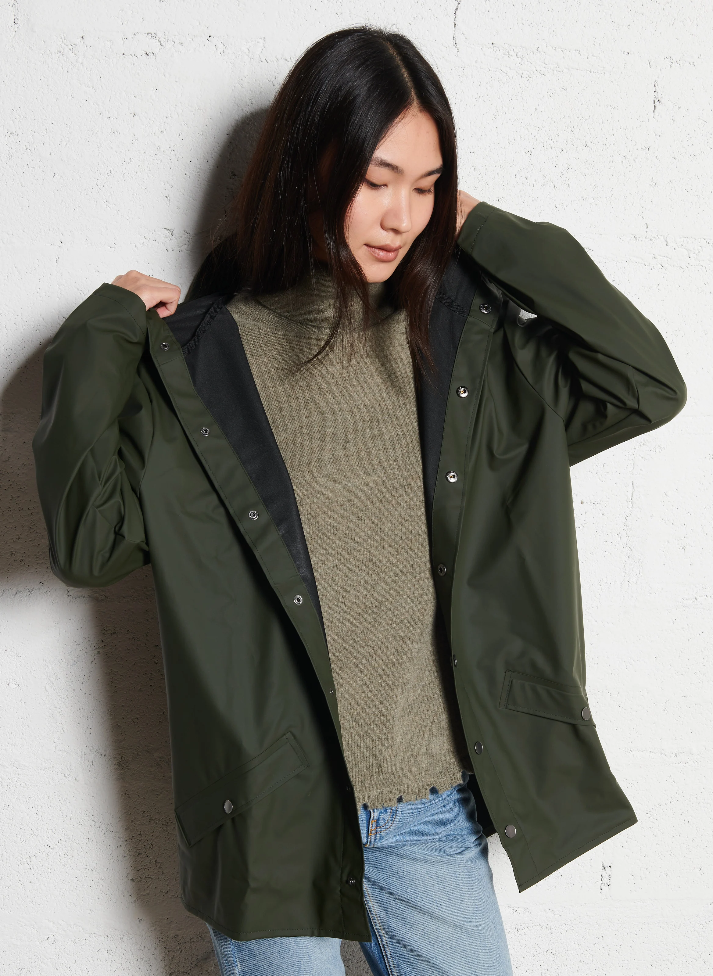 Coupe-vent imperméable à capuche | Kaki