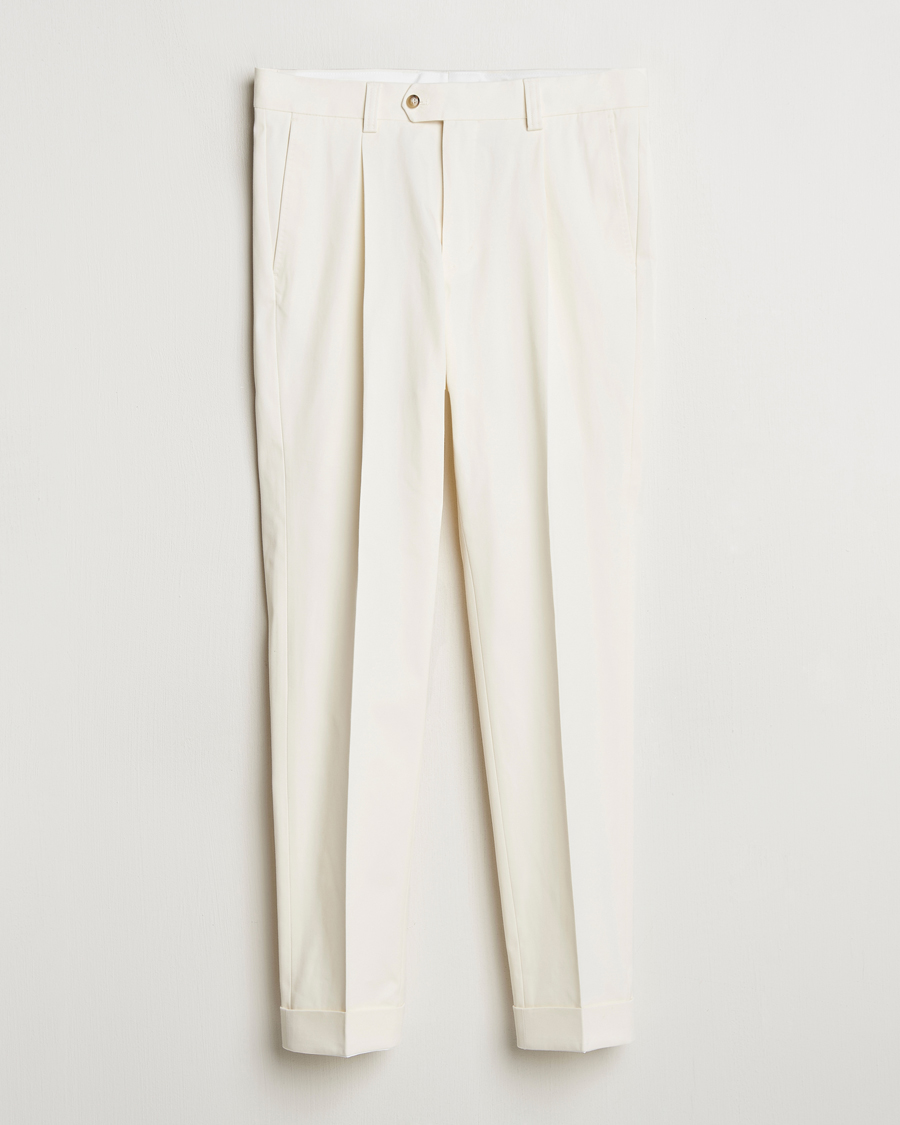 Tiger of Sweden Tenuta Pleated Cotton Trousers Soft White