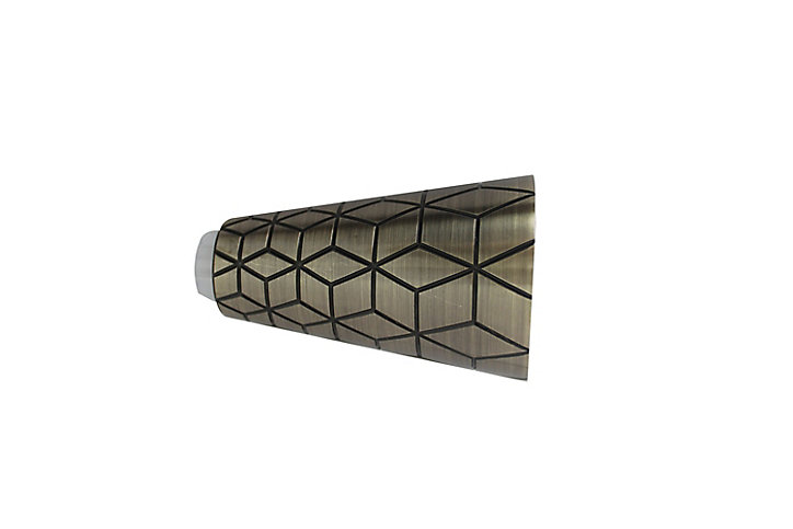 Embout cône gravé pour barre à rideau GoodHome 19 mm Antiki or