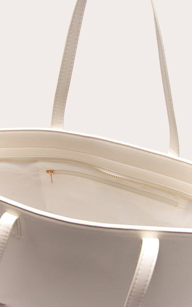 Crème Sac À Main Surdimensionné En Synthétiquecuir