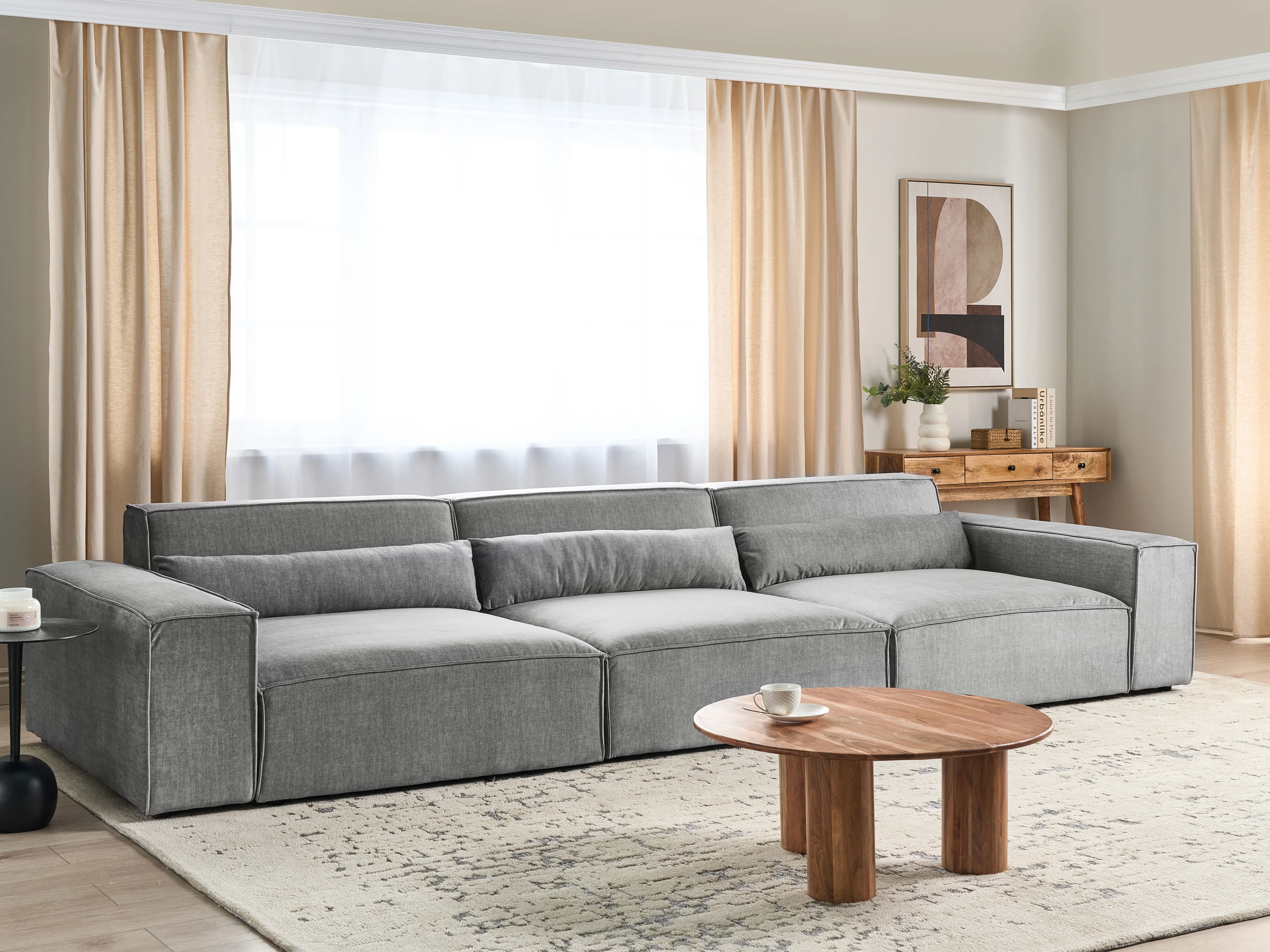 Modulaire bank 3-zits HELLNAR Stof Grijs