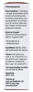 VitOrtho Kind Vitamine D3 10mcg Druppels 20ML