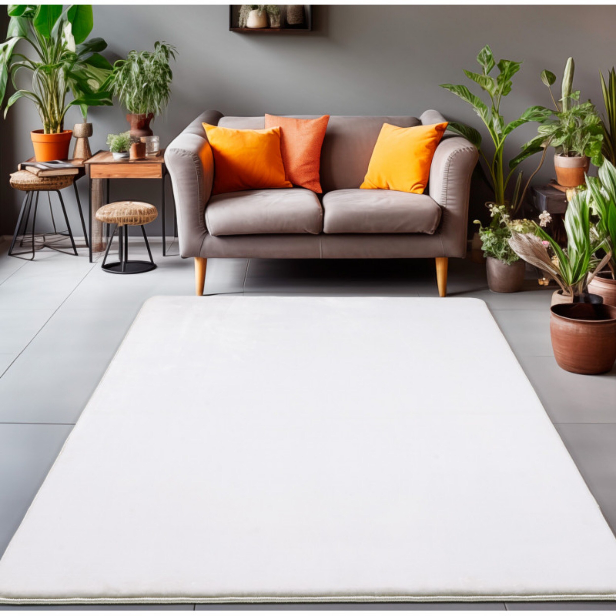 Langflorteppich Unicolor - Monochrom, ideal für Wohn-, Ess- oder Schlafzimmer