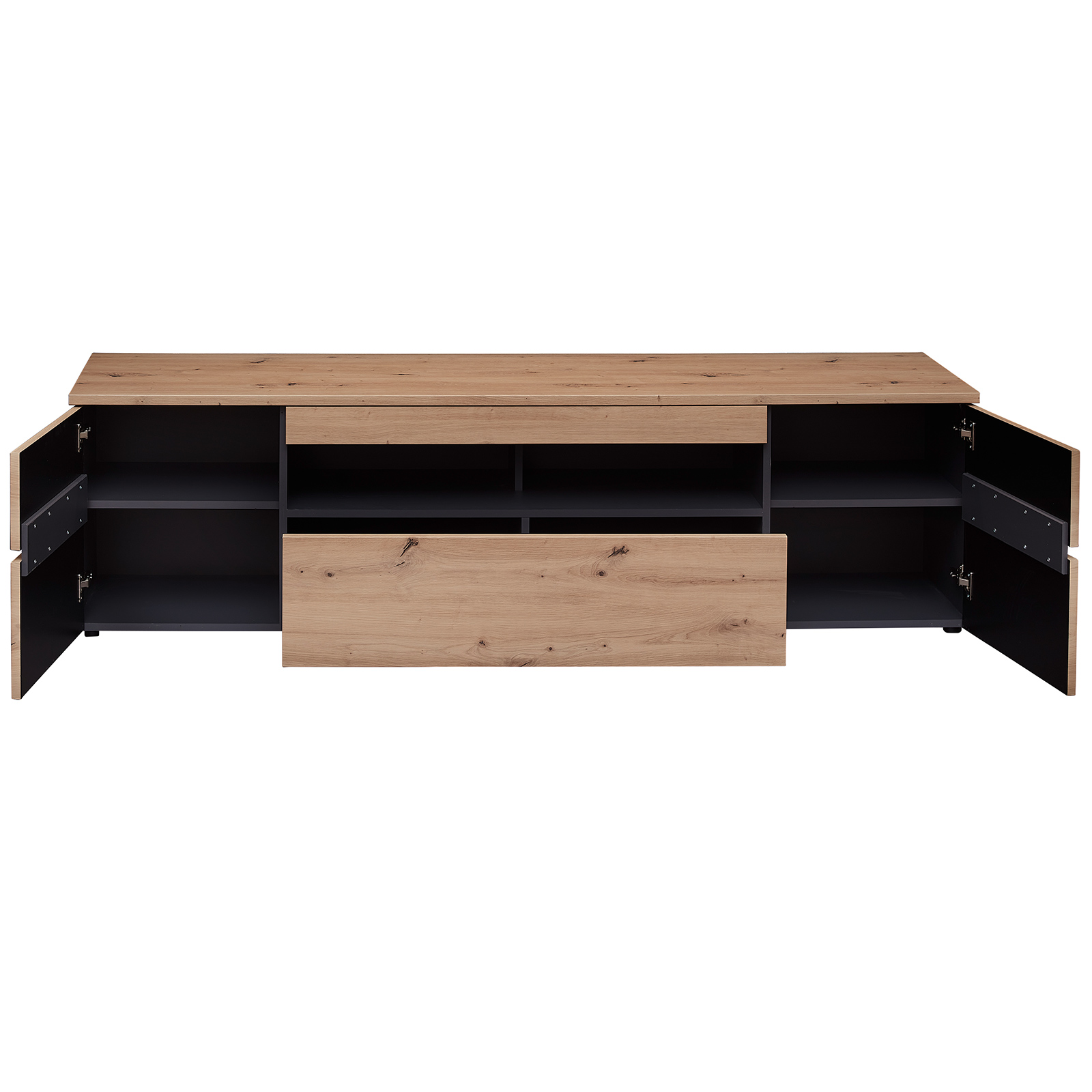 TV-Lowboard - Artisan Eiche - Graphit - Softclose