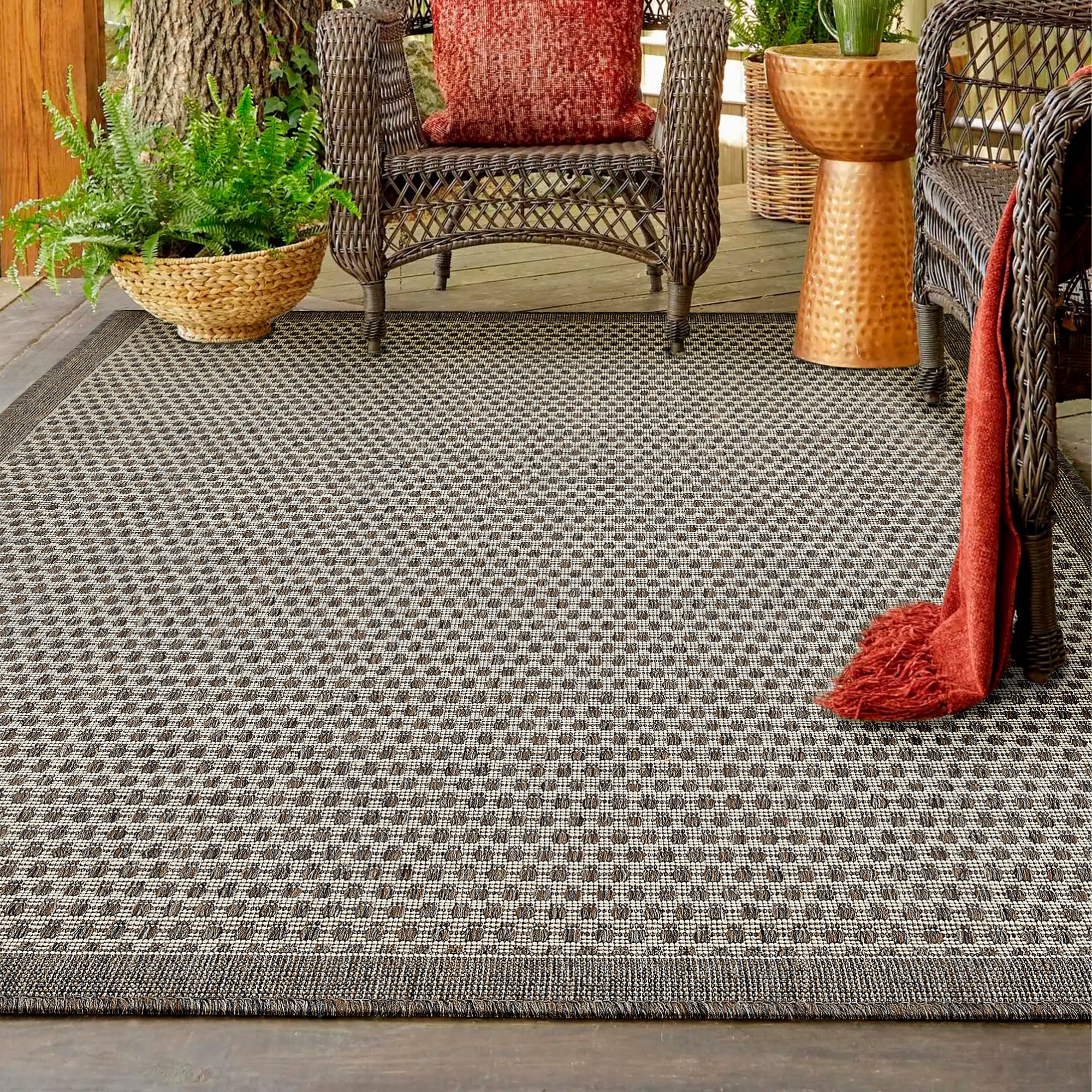 Andiamo Teppich »Savannah« rechteckig 4 mm Höhe Flachgewebe, In- und Outdoor geeignet, Wohnzimmer