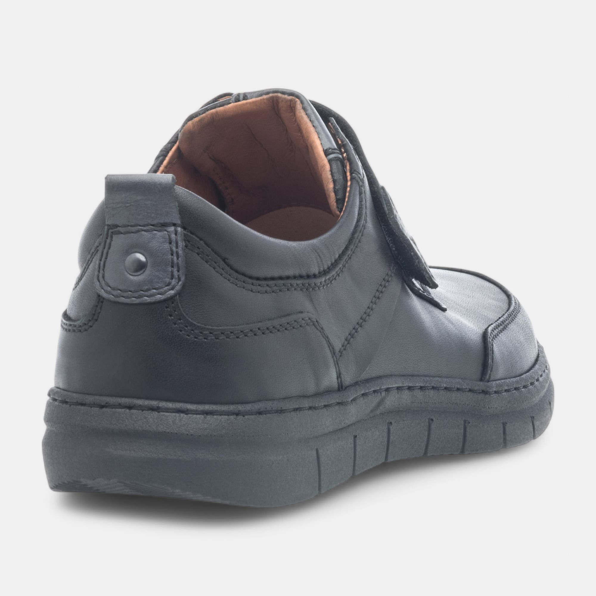 Mocassins pieds sensibles Homme en cuir noir