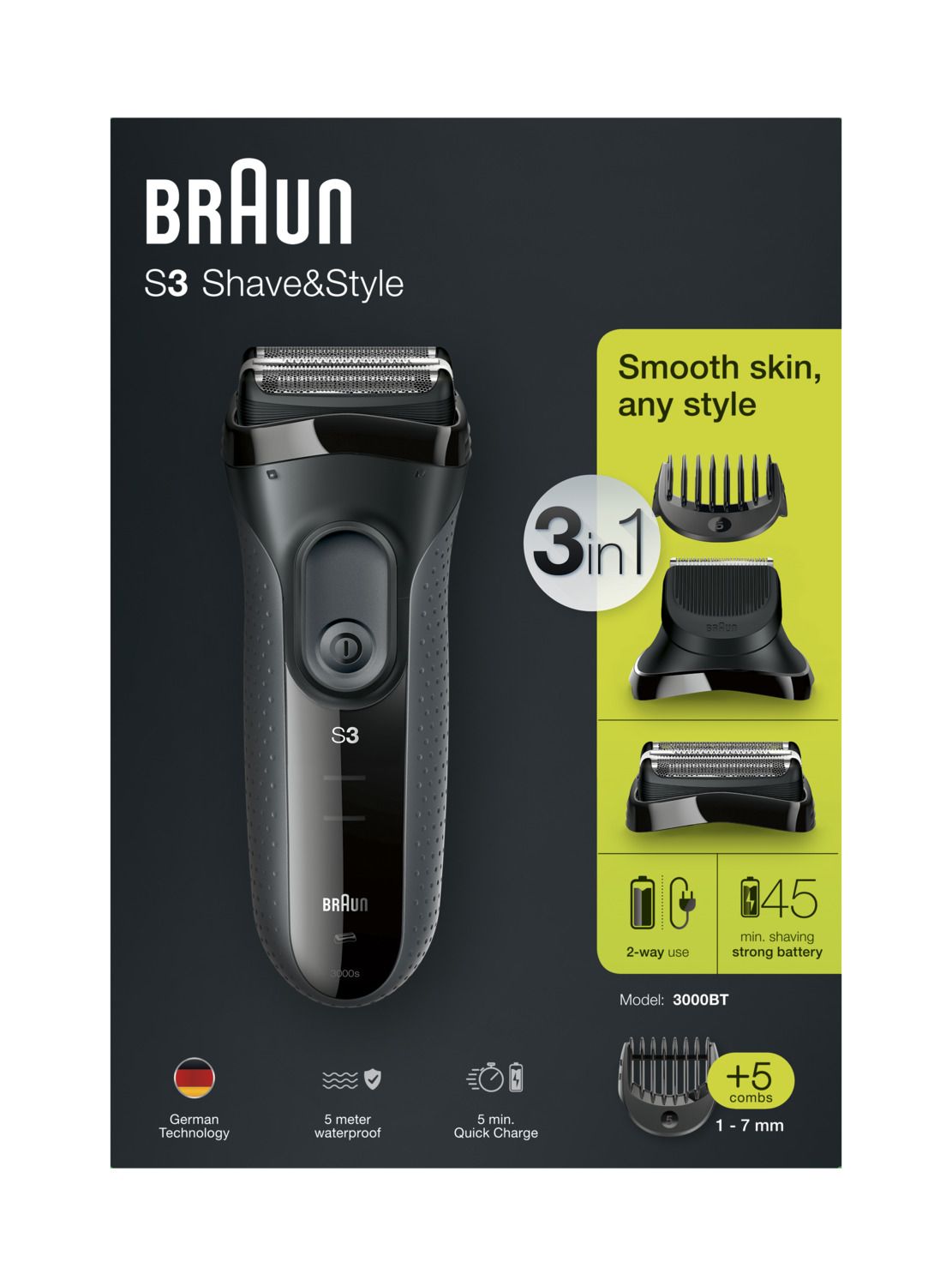 Braun - Elektrischer Rasierer für Männer 