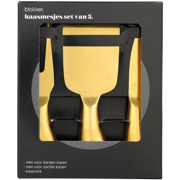 Blokker kaasmesjes goud - set van 3