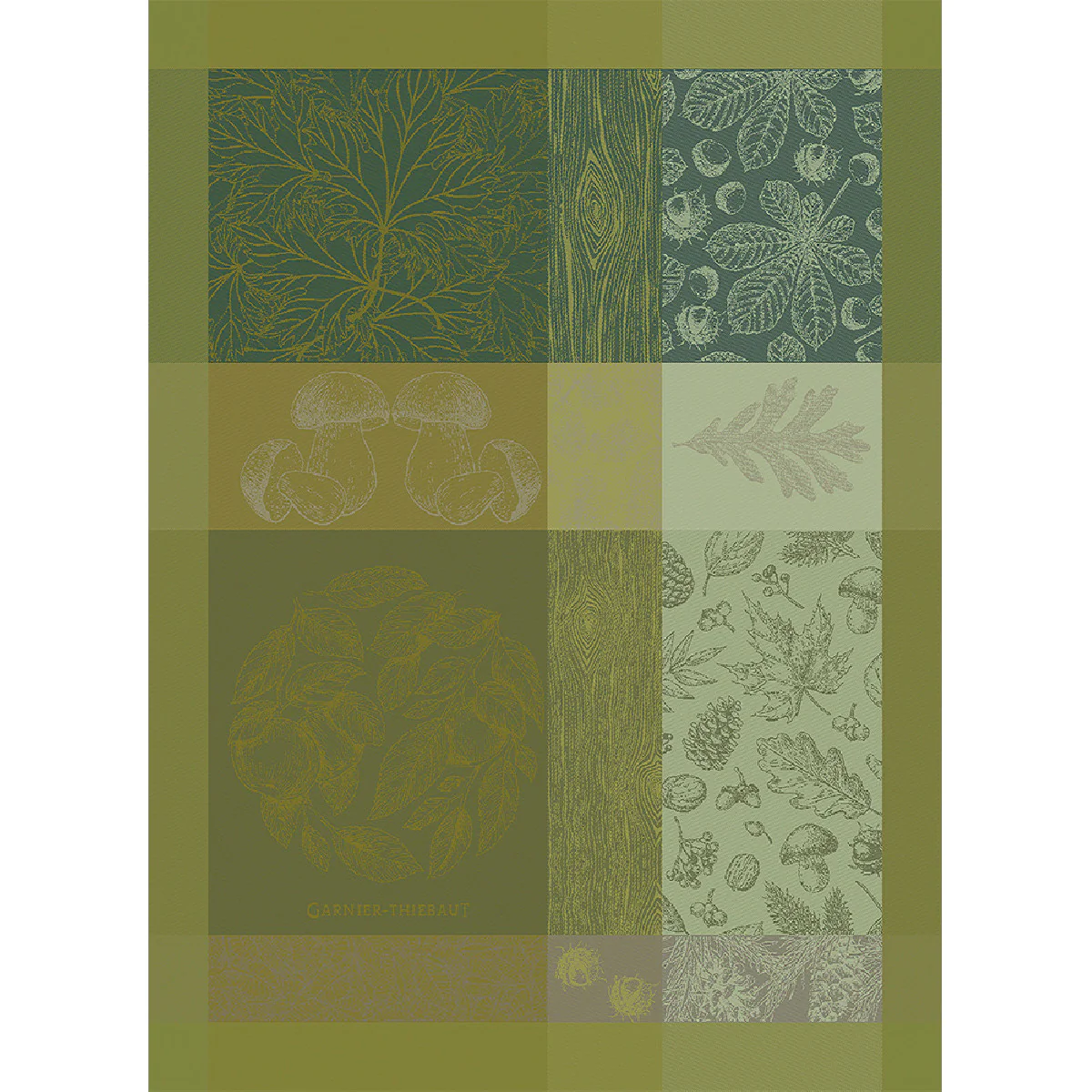 Torchon pur coton vert 56x77 Garnier Thiebaut