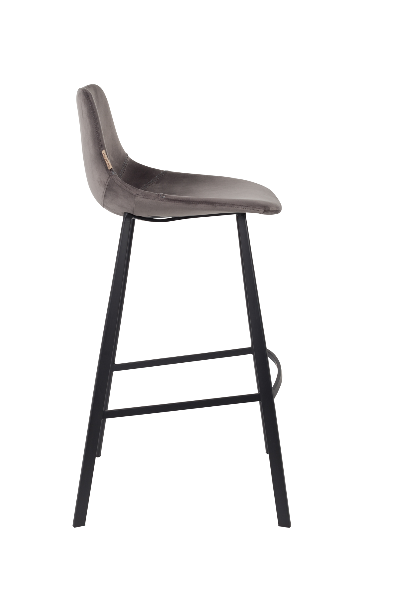 Barkruk Franky velvet (zithoogte 80 cm) grijs - set van 2