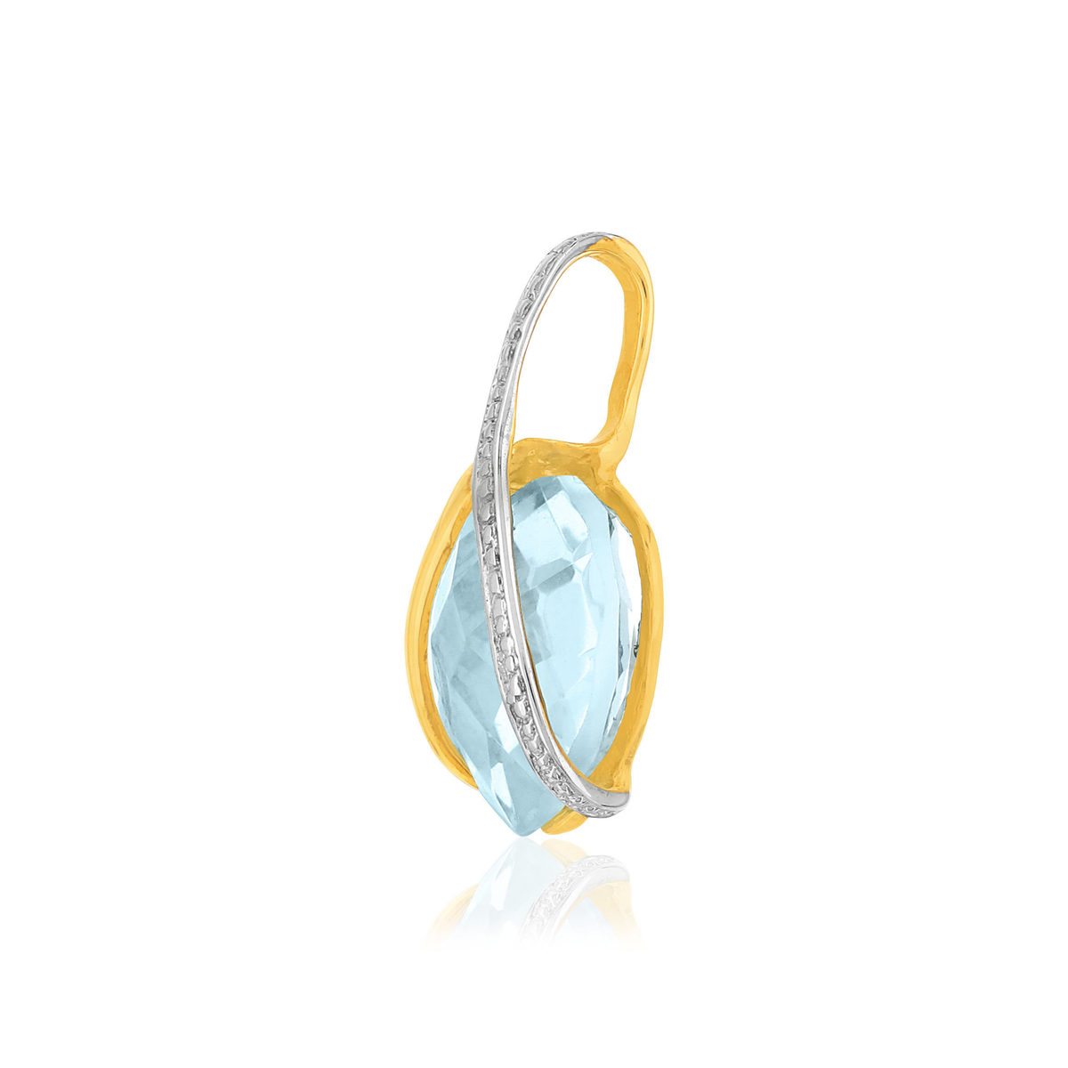 Pendentif or 375 2 tons topaze forme de coeur