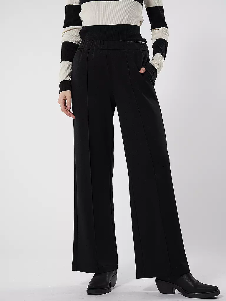MARC O' POLO DENIM Hose Wide Leg schwarz