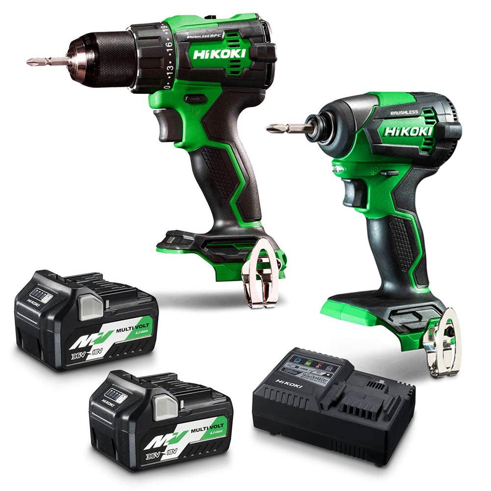 HiKOKI 18V MultiVolt Brushless 2 Piece 2 x 2.5/5.0Ah Combo Kit KC18DE(HAZ)