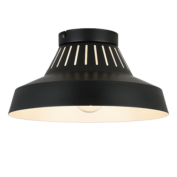 Plafonnier E27 42W GoodHome Yarra noir mat H.15.5 x Ø30 cm