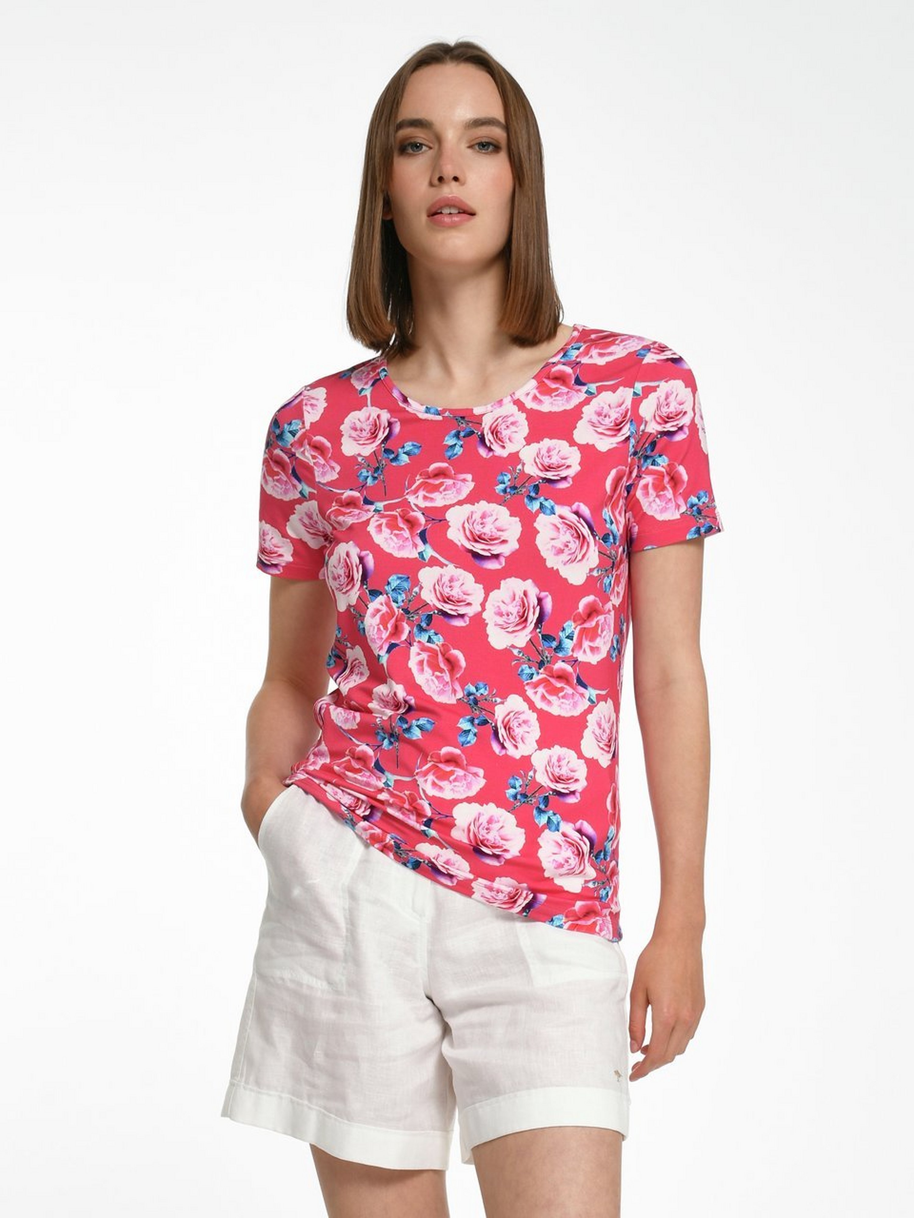 Rundhals-Shirt mit 1/2-Arm