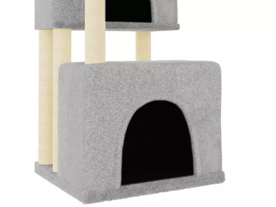 Arbre à chat avec griffoirs en sisal gris clair 122 cm