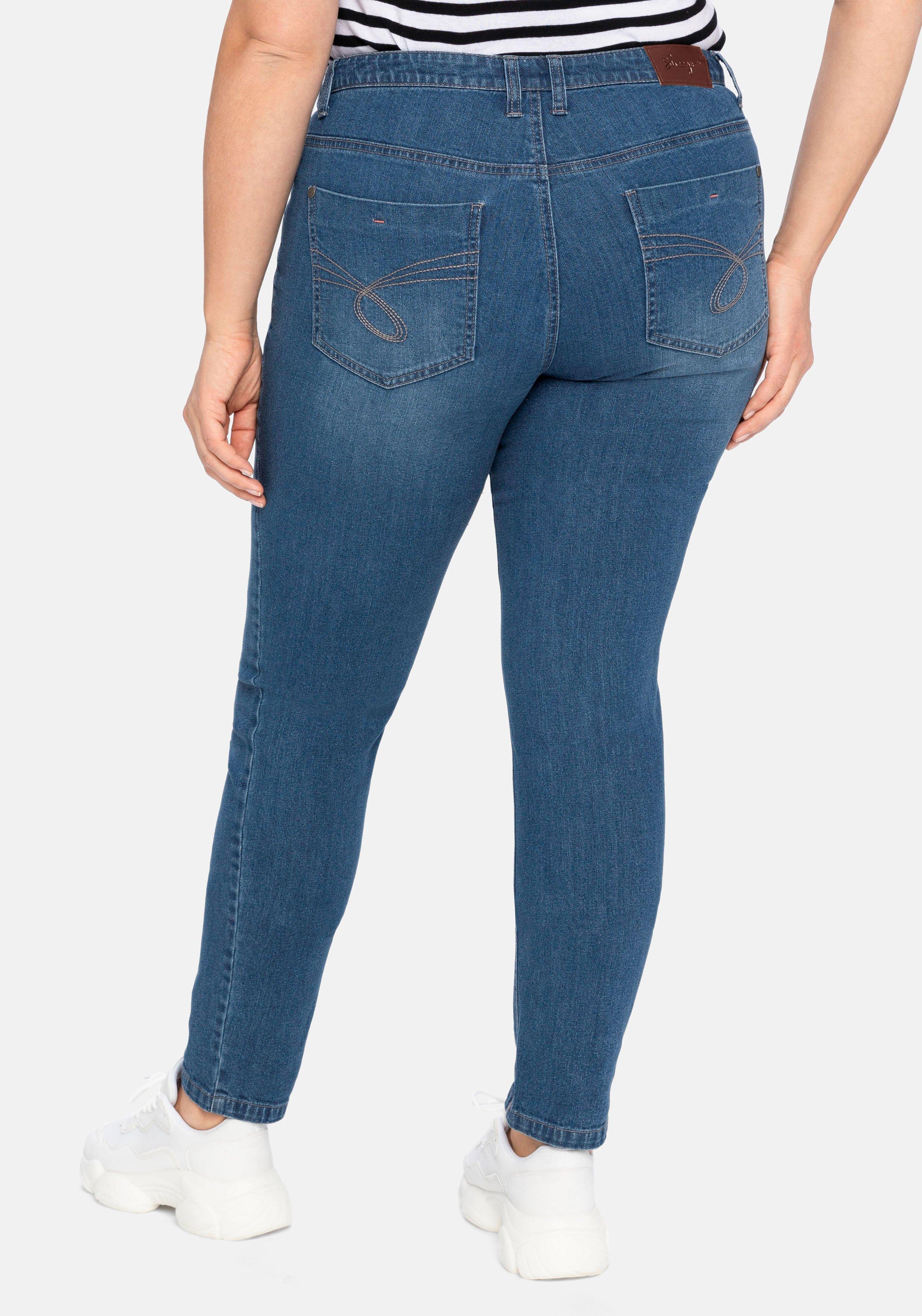Schmale Stretch-Jeans mit Waschung