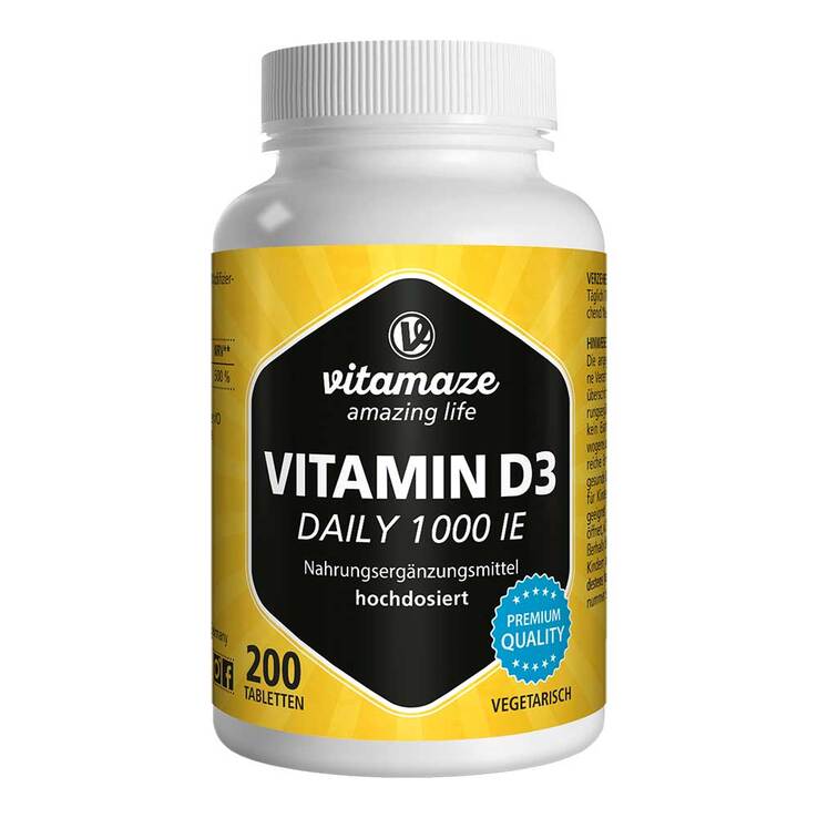 Vitamin D3 1.000 I.E. daily vegetarisch Tabletten, 200 St
