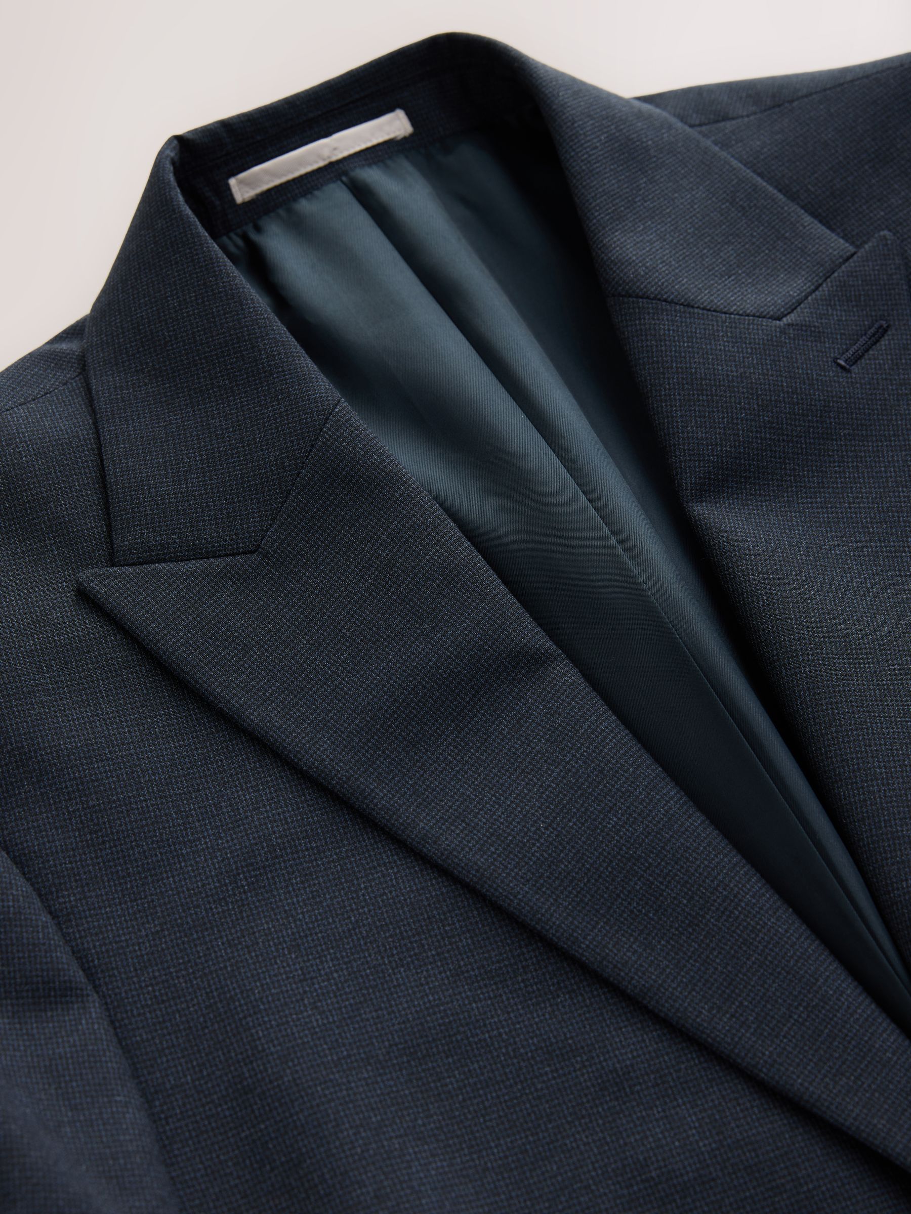 Donkerblauw - Regular Fit Motionflex Puppytooth Texture Suit Jacket