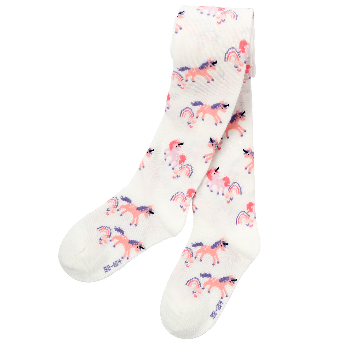 Topolino 2 Mädchen Strumpfhosen mit Einhorn-Motiven weiss / rosa