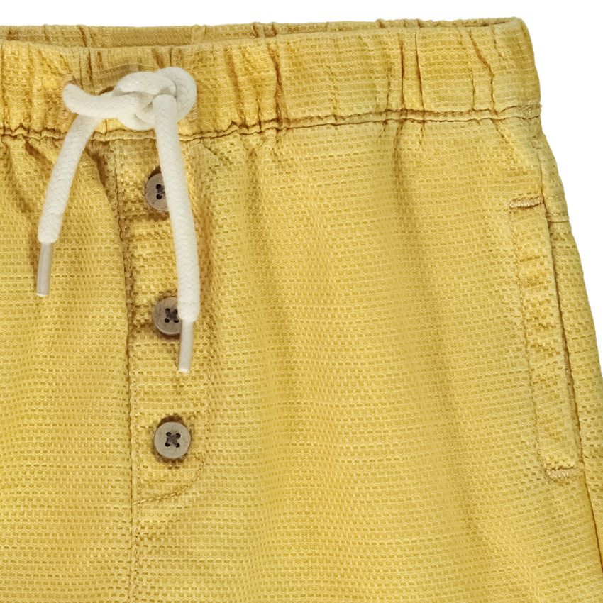Bermuda effet nid d'abeille pour bébé garçon - Jaune