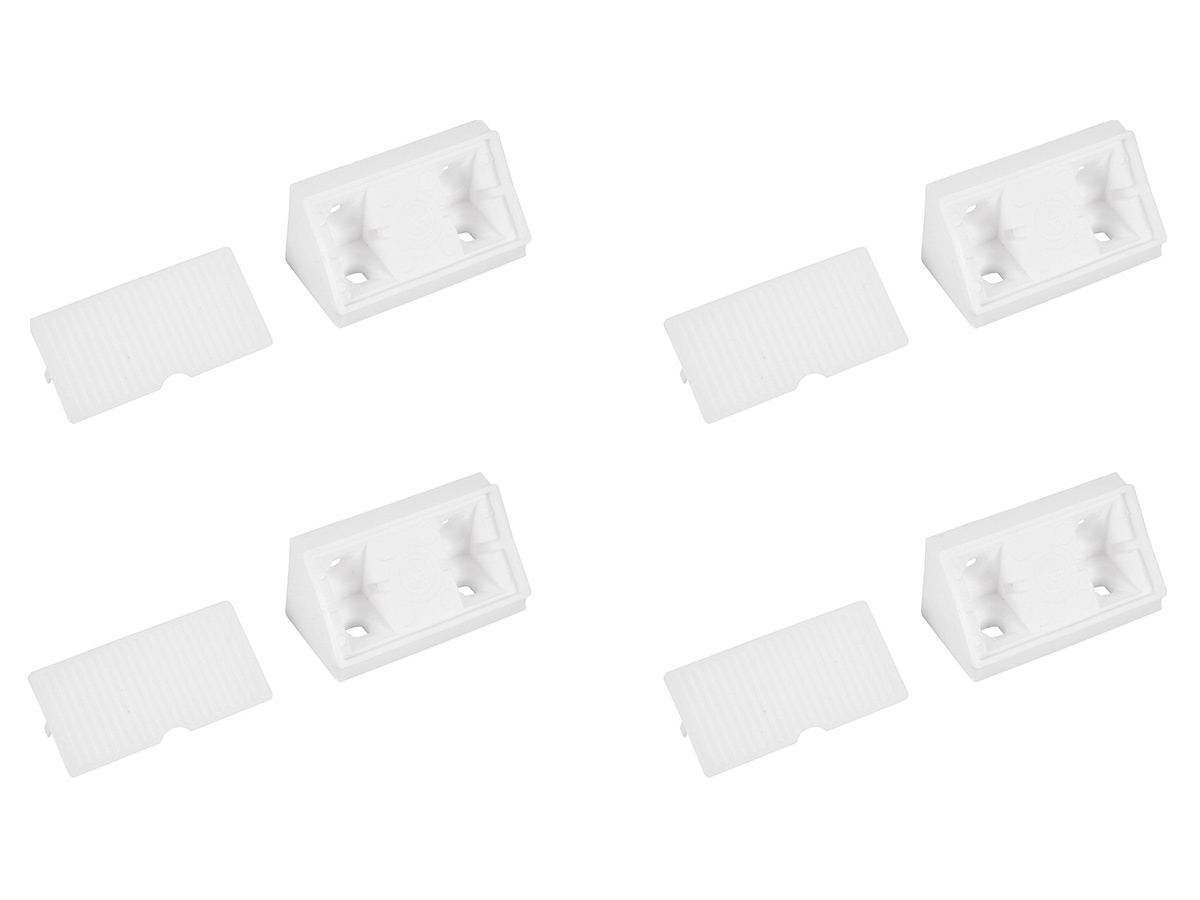 Obelink hoekverbinders met afdekkap - white