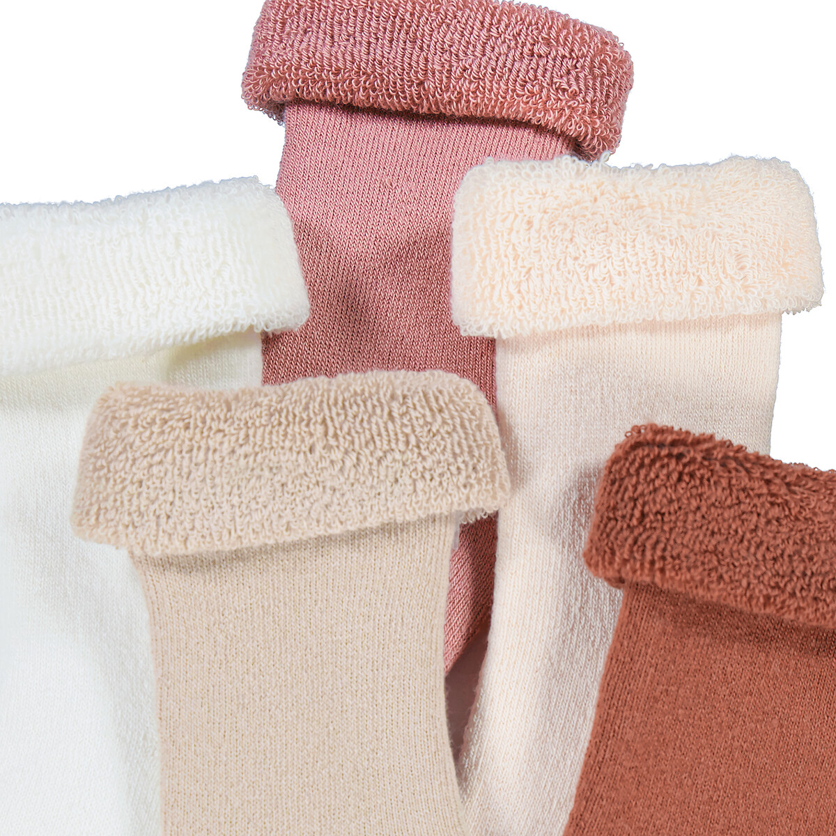 COLEÇÃO LA REDOUTE<br>Conjunto de 5 pares de meias de malha bouclé