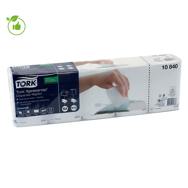 Serviettes snack Universal Tork Xpressnap® N4, pliage 1/4, le paquet de 1125 serviettes