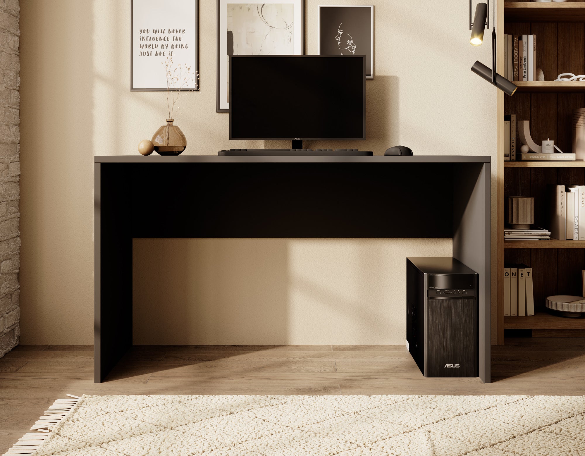 Apoda 2 - Bureau - Zwart - 130x50 cm