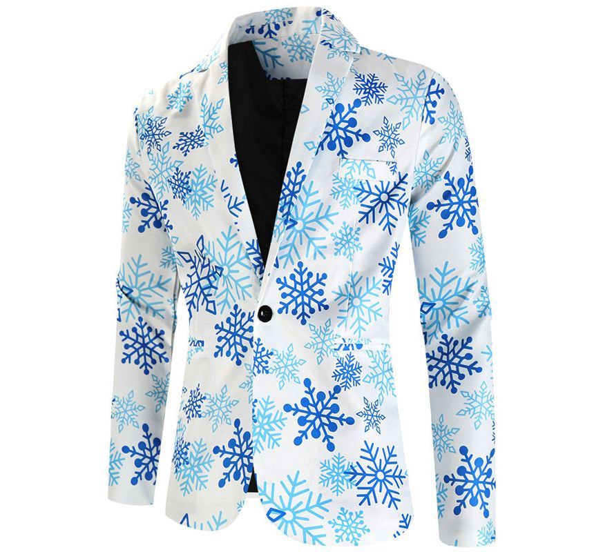 Aozora - Blazer met knoopjes en kerstprint