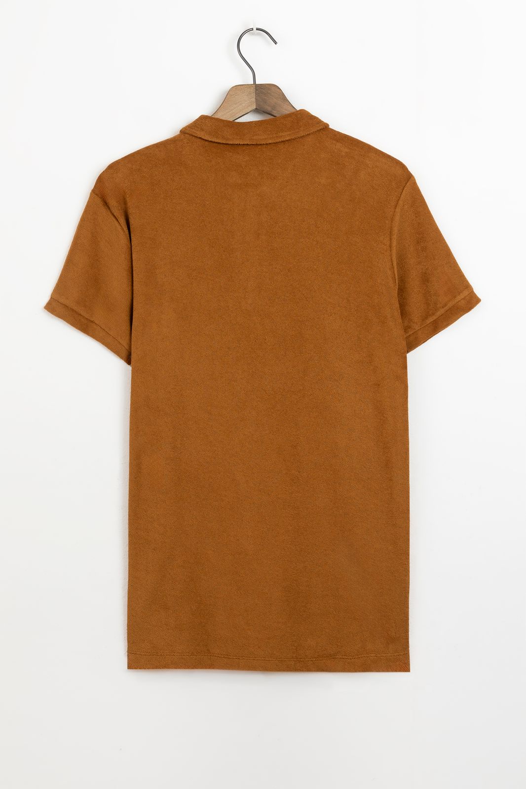 Goudbruine badstof polo