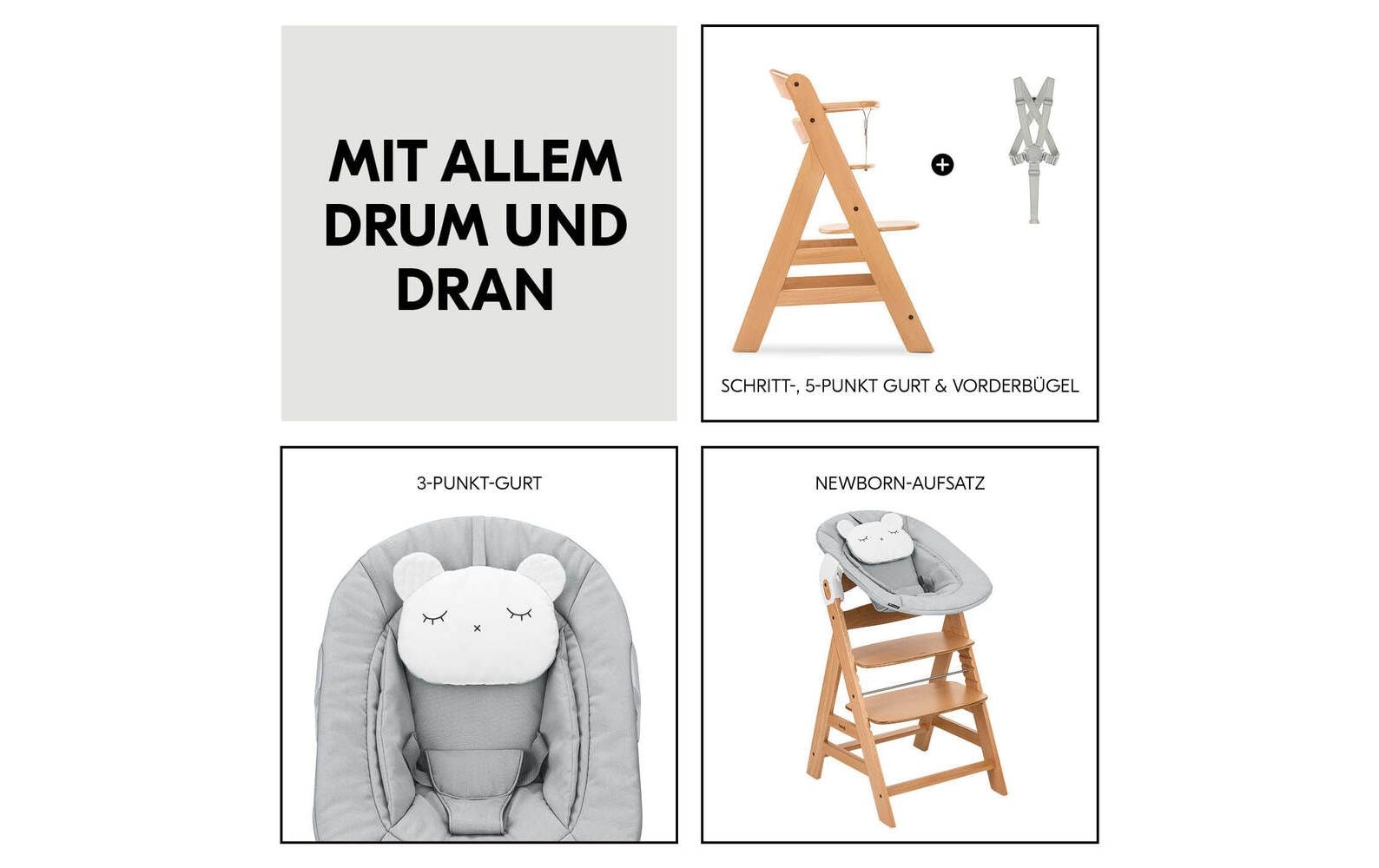 Treppenhochstuhl Alpha Newborn Set Pre Nature Grey<br>Mitwachsender Hochstuhl