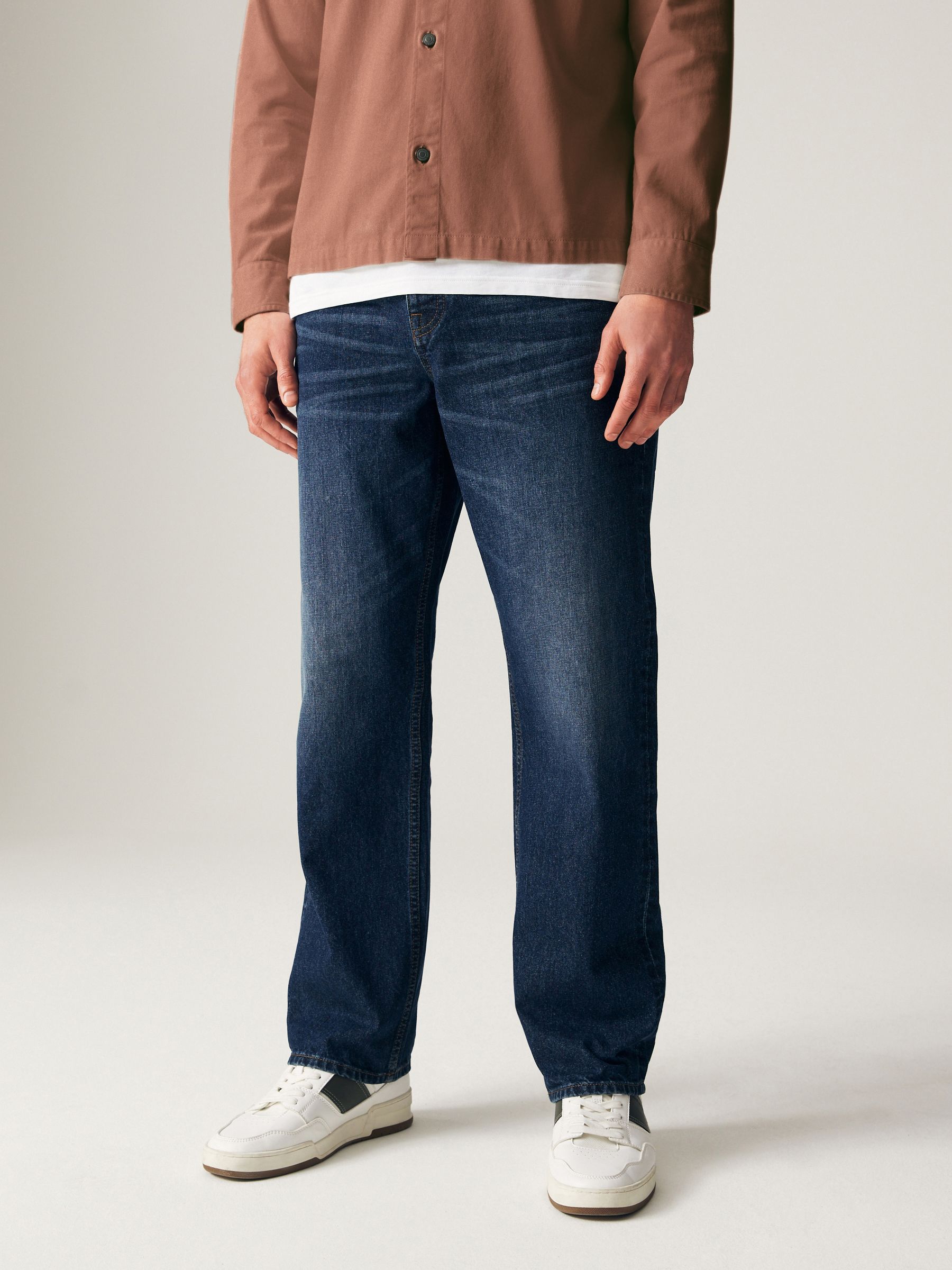 Mediumblauw - Relaxed fit - 100% katoenen authentic jeans