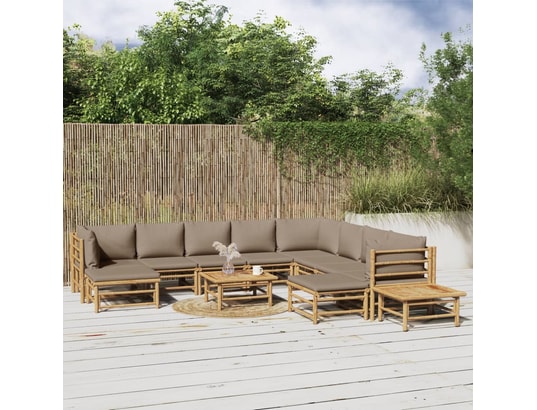 LES TENDANCES - Salon extérieur Salon de jardin-brun-10 places-55x65x30-490560