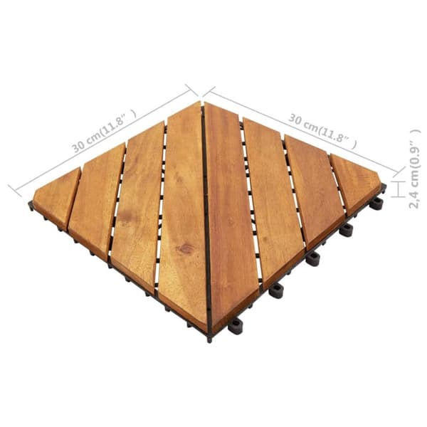 vidaXL Terrassebord 10 stk 30x30 cm heltre akasie