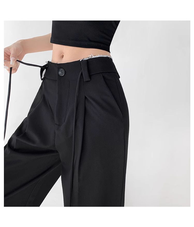 Shira - Broek met wijde pijpen en trekkoordtaille