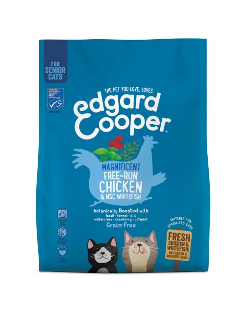 Edgard&Cooper Senior Kip&Witvis - Kattenvoer