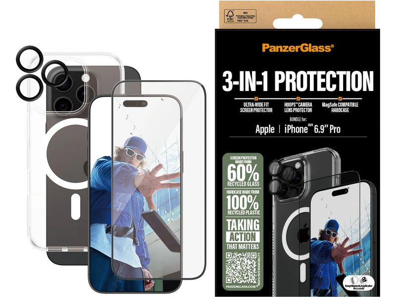 Panzerglass 3-in-1 Protection Bundle iPhone 16 Pro Max 3-in-1 Set für das Apple iPhone 16 Pro Max