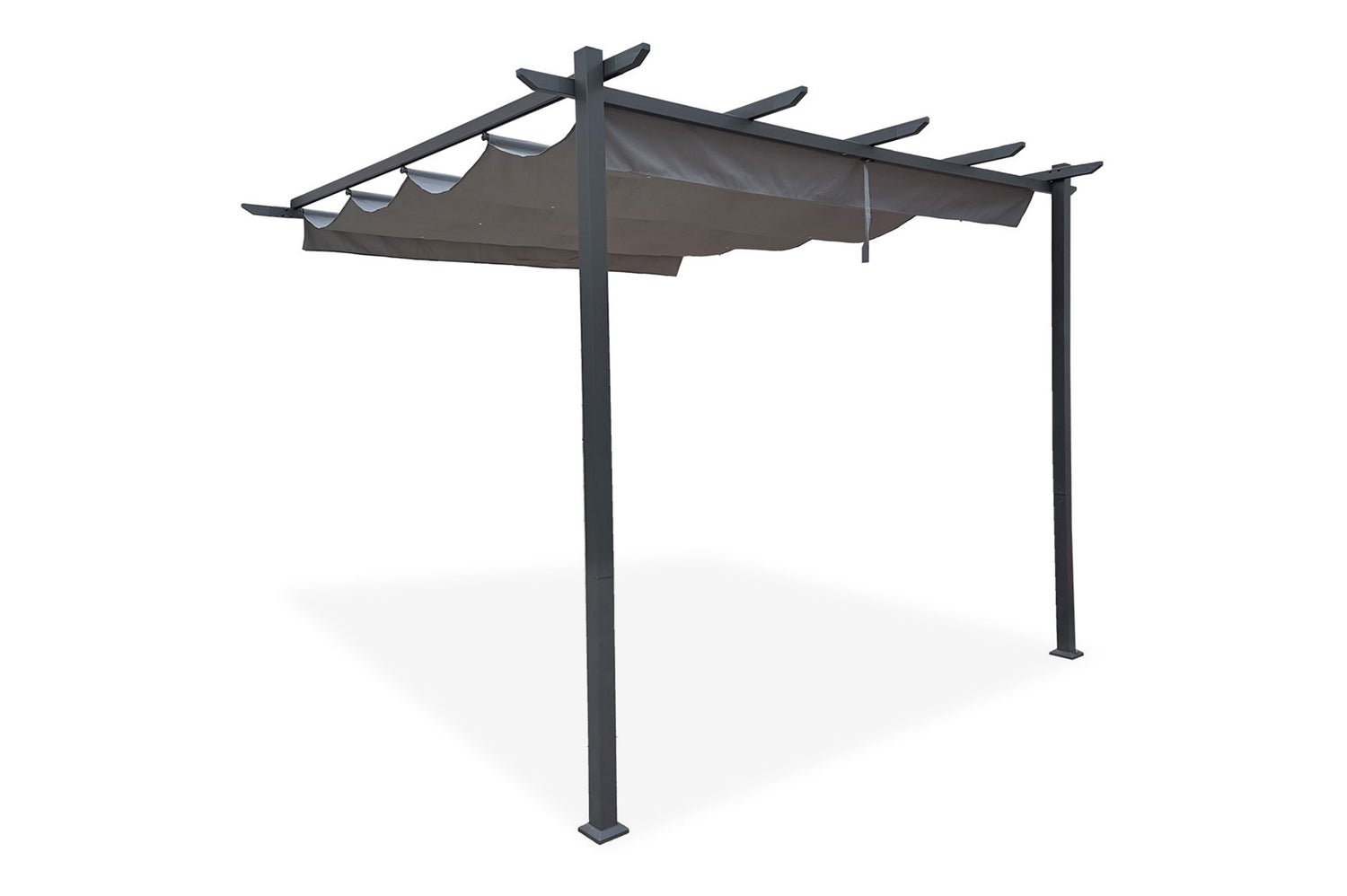 Pergola MIRA 400L300 Lichtgrijs Wandmontage